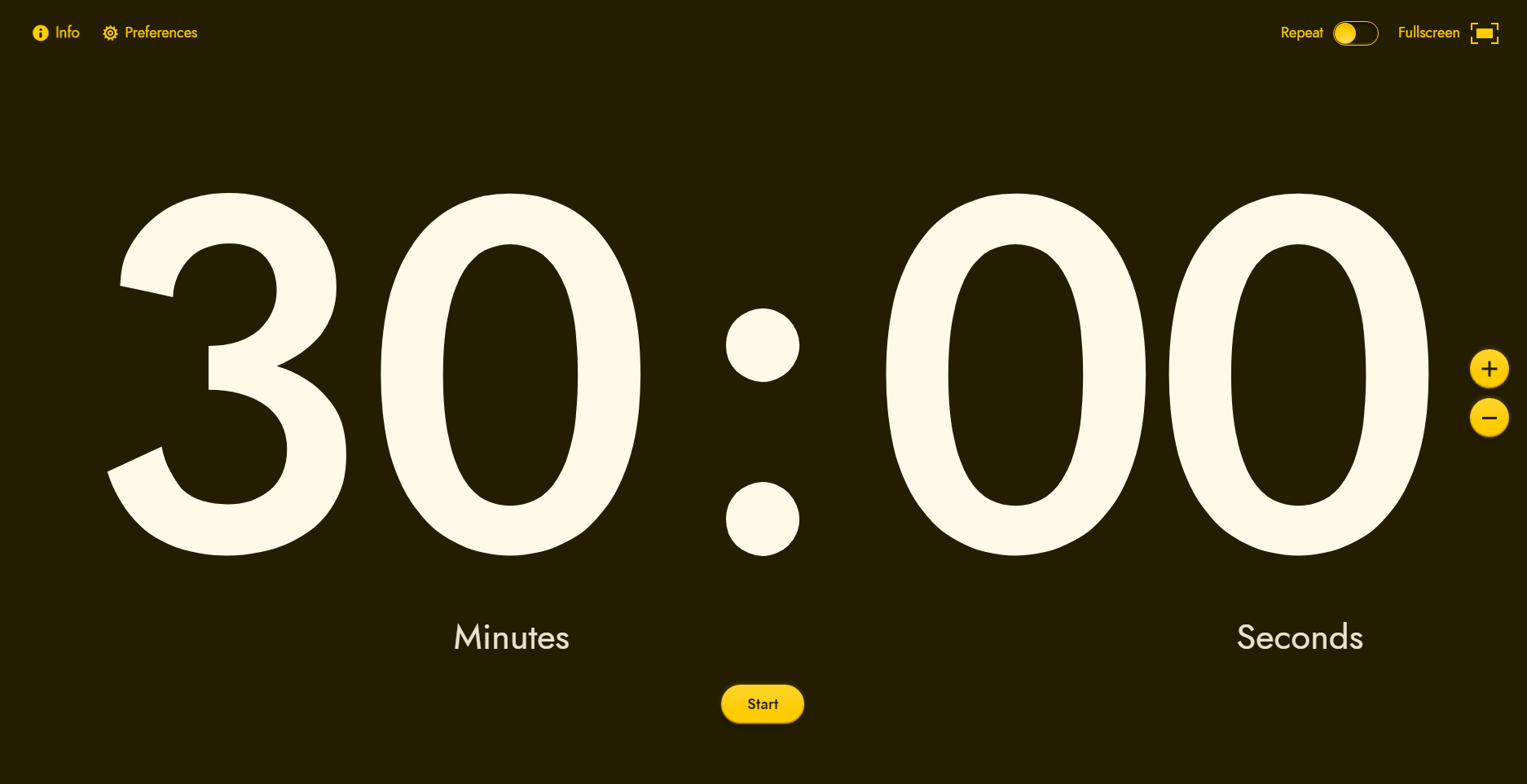A screenshot of Big Timer app